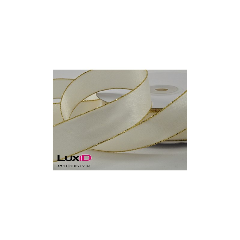 Double face satin lurex 03 ecru 25mm x 25m