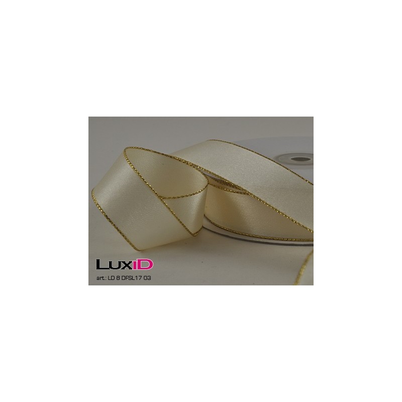 Double face satin lurex 03 ecru 10mm x50m