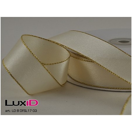 Double face satin lurex 03 ecru 10mm x50m