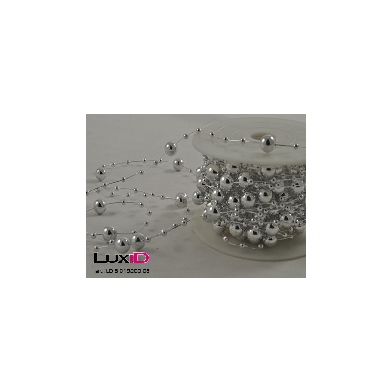 Metalized Round beads 08 zilver 8mm x 10m