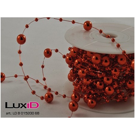 Metalized Round beads 68 rood 8mm x 10m