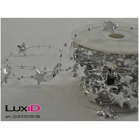 Metalized star beads 08 zilver 15mm x 10m