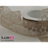 Glitter stars woven edge 06 taupe 25mm x 15m