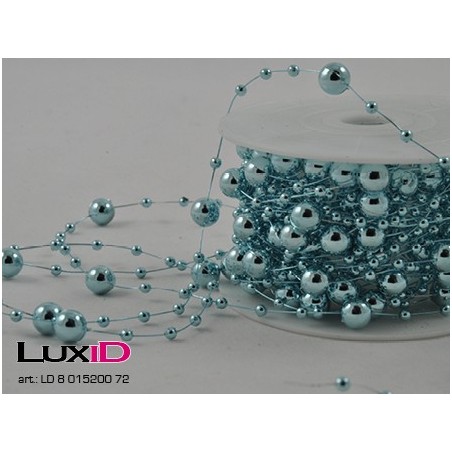 Metalized Round beads 72 aqua 8mm x 10m