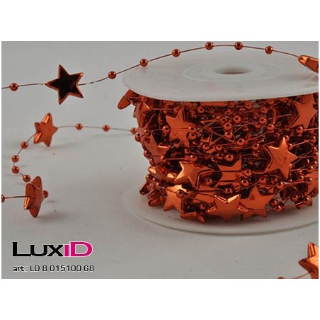 Metalized star beads 68 rood 15mm x 10m