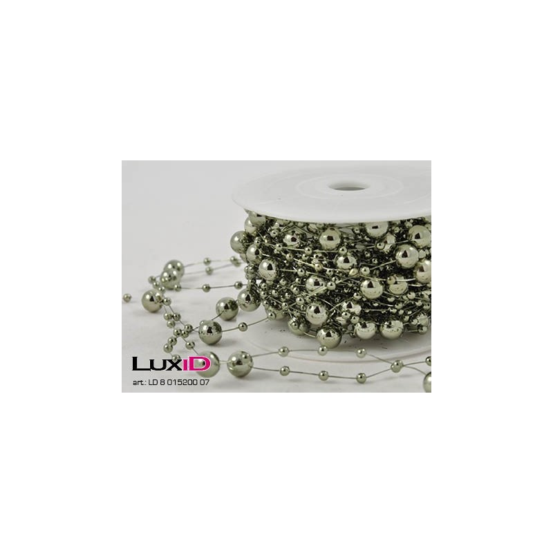 Metalized Round beads 07 grijs/groen 8mm x 10m