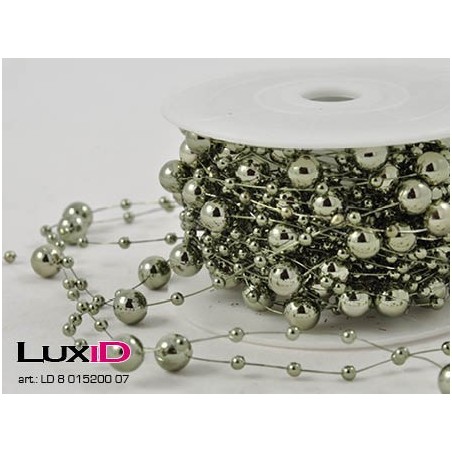 Metalized Round beads 07 grijs/groen 8mm x 10m