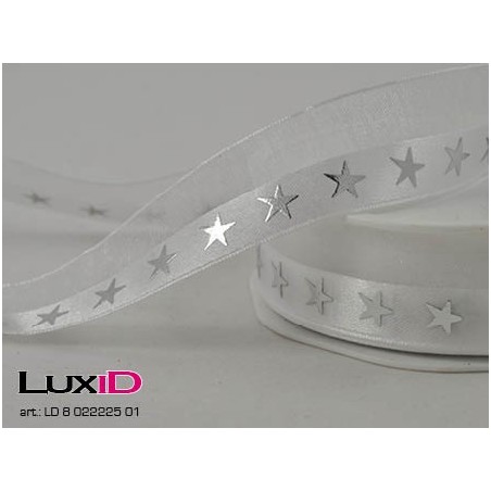 X-mas line stars 01 wit 25mm x 15m
