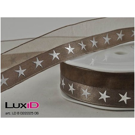 X-mas line stars 06 taupe 25mm x 15m