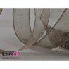 Glitter organza wired 06 taupe 25mm x 15m