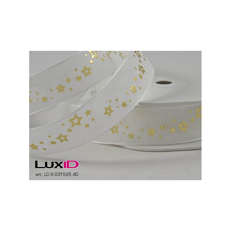 Natural shiny stars 40 wit goud 22mm x 15m