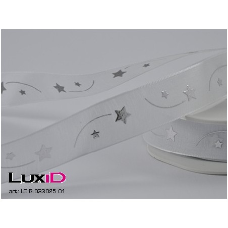 falling star 01 wit/zilver 22mm x 15m