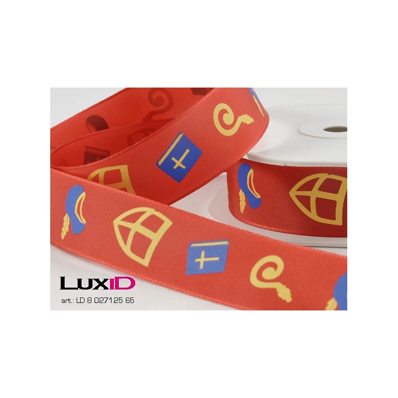 Taffeta Sinterklaas 65 rood 25mm x 15m