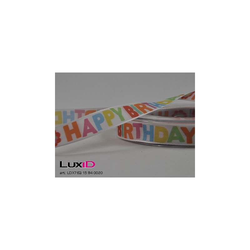 Happy Birthday 84 kleuren 15mm x 20m