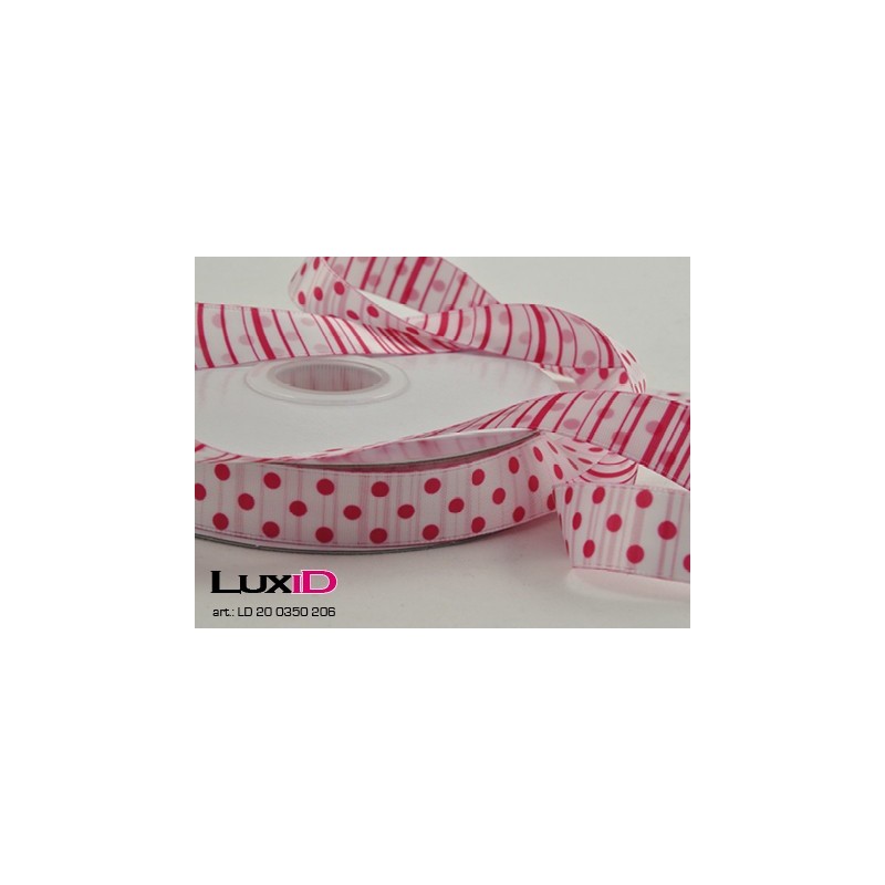 Dots and stripes 206 fuchsia 15mm x 20m
