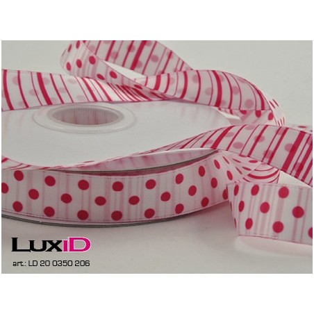 Dots and stripes 206 fuchsia 15mm x 20m