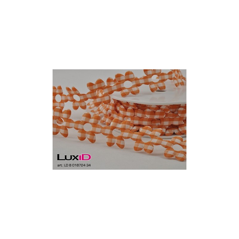 Flower check 34 oranje 25mm x 10m