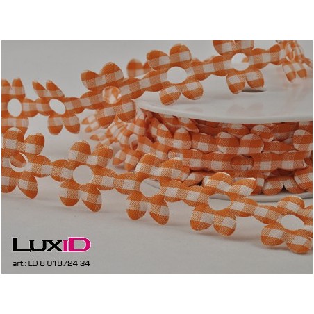 Flower check 34 oranje 25mm x 10m