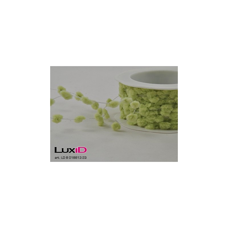 Pluche dots on wire 23 groen 9mm x 10m