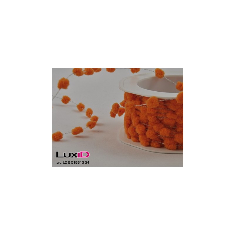 Pluche dots on wire 34 oranje 9mm x 10m