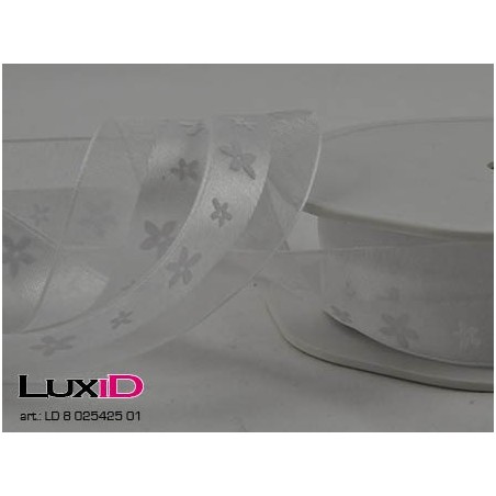 Spring line flowers 01 wit 25mm x 15m