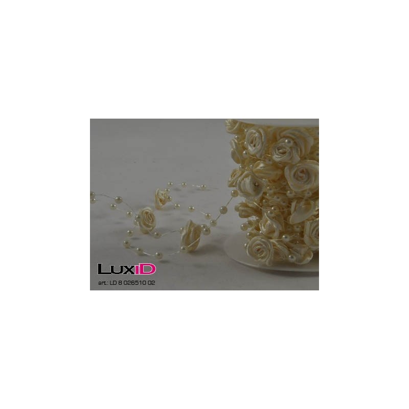 Colored roses 02 ecru 10mm x 5m