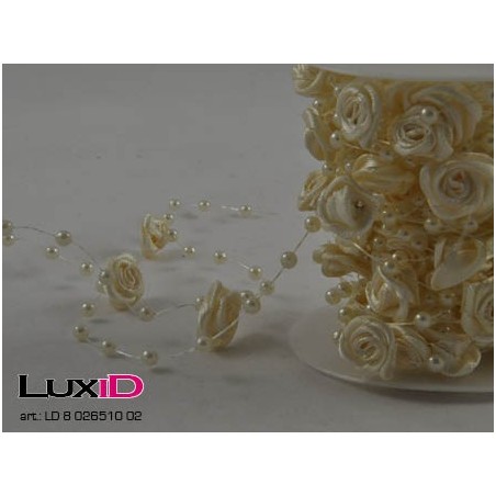 Colored roses 02 ecru 10mm x 5m