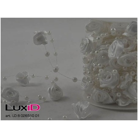 Colored roses 01 wit 10mm x 5m