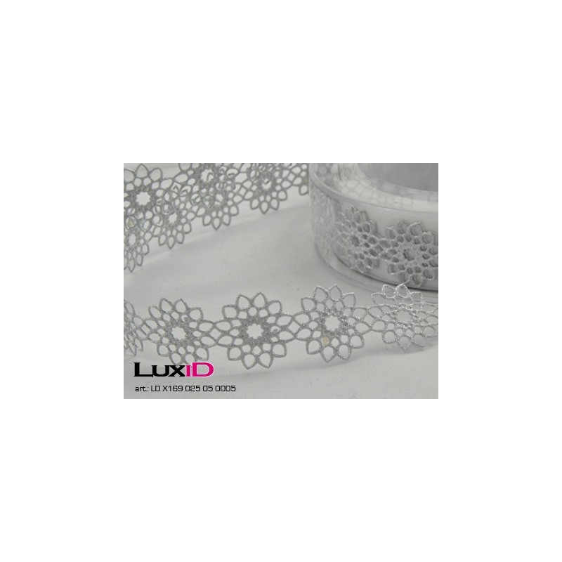 Troja Lurex zilver 25mm x 5m