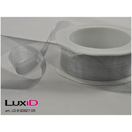 Slitted organza 05 zilver 25mm x 25m