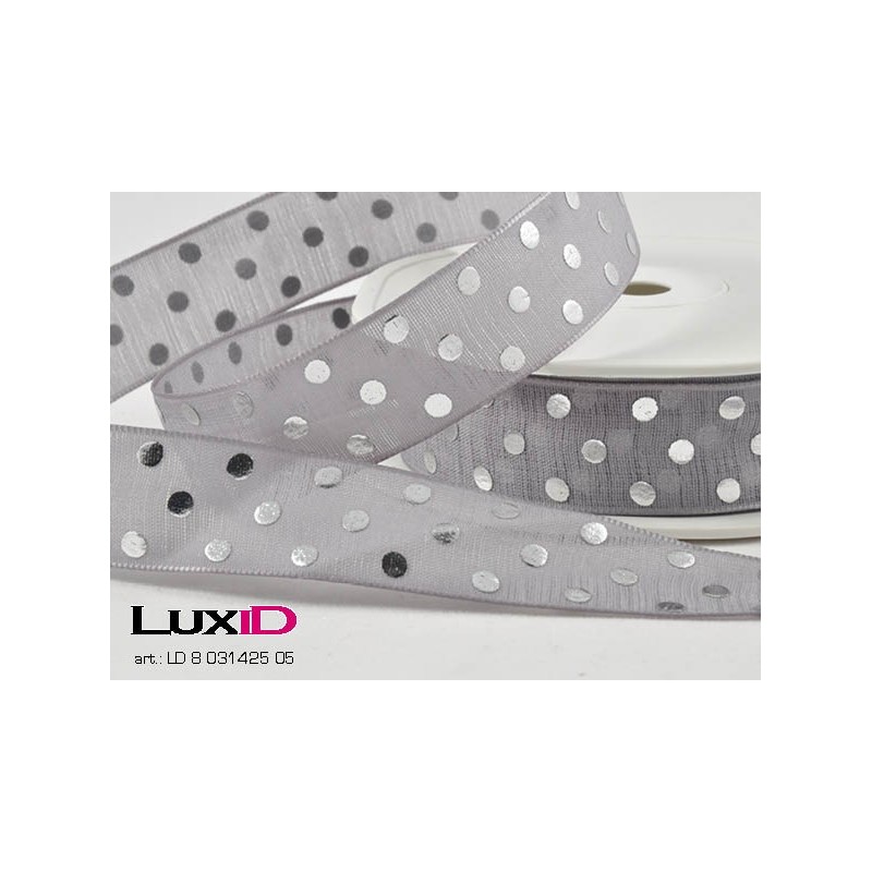 Natural shiny dots 05 zilver 22mm x 15m