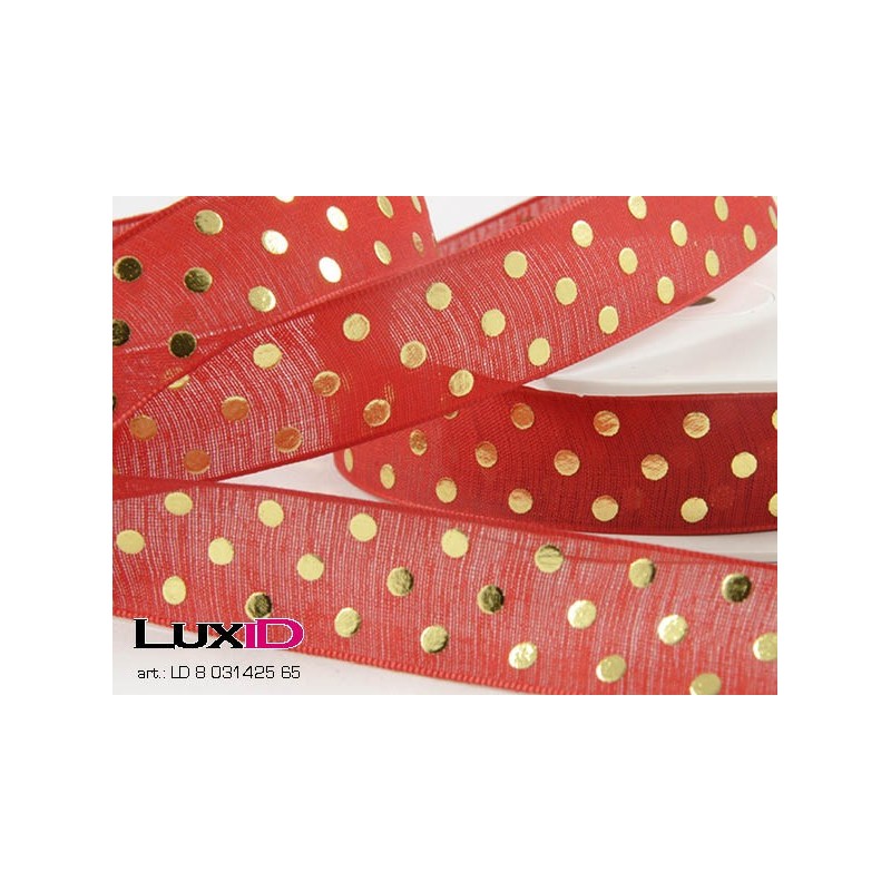Natural shiny dots 65 rood 22mm x 15m