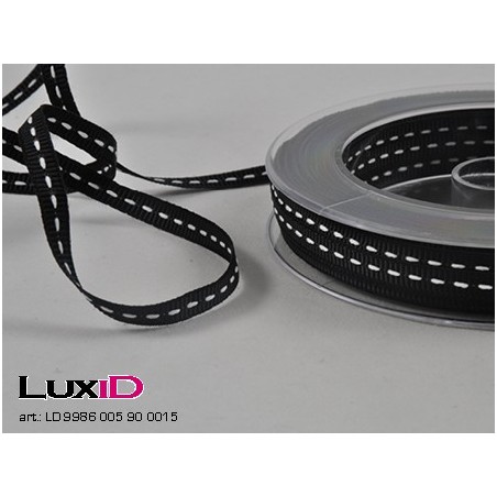 Stichband 90 zwart 5mm x 15m