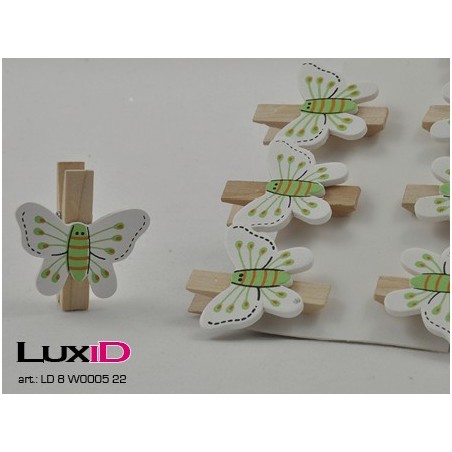 Butterfly 22 groen 3x3cm (8pc)