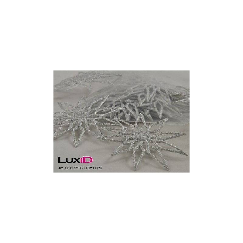Glitzerstern 05 zilver 80 mm (20pcs)