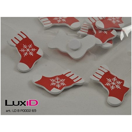 X-mass kous (adhesive) 65 rood 30X30mm (12pcs)