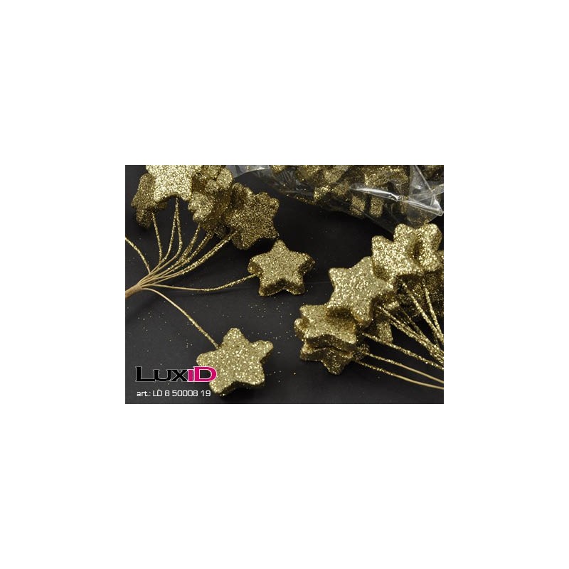 X-Mass star wired 19 goud 27mm x 9cm (72pcs)