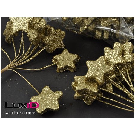 X-Mass star wired 19 goud 27mm x 9cm (72pcs)