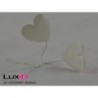 Satin hearts on wire 02 ecru (24pc)