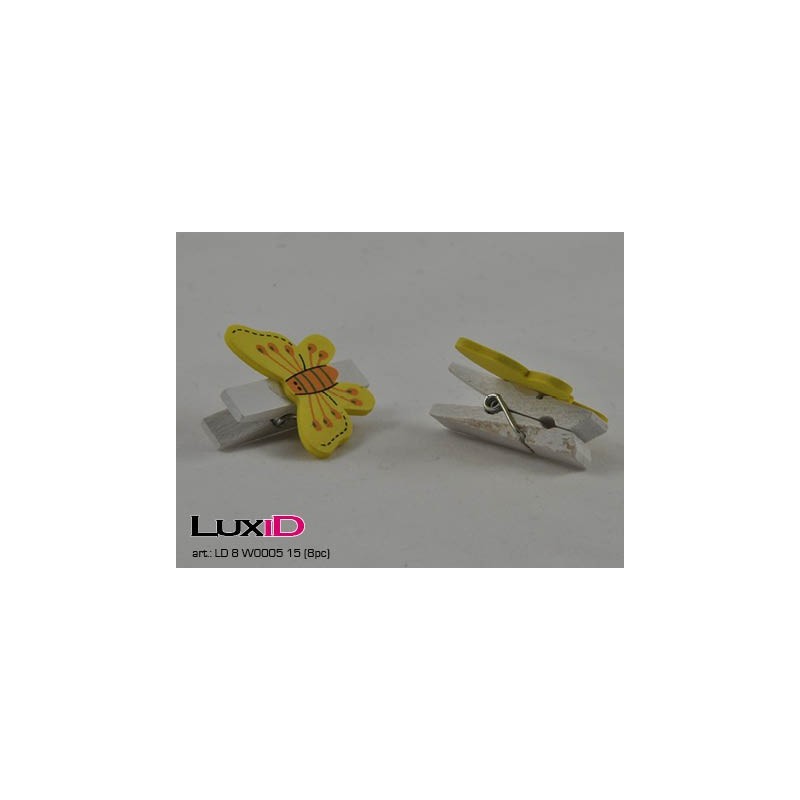 Butterfly 15 geel 3x3cm (8pc)