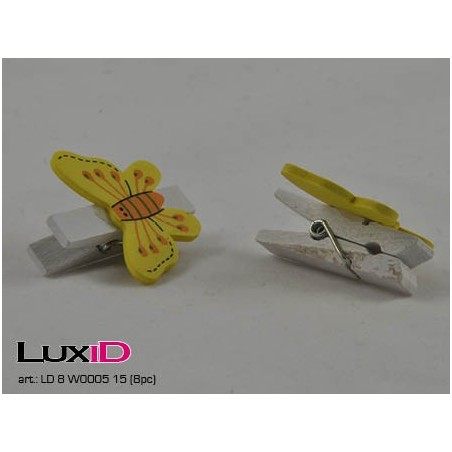 Butterfly 15 geel 3x3cm (8pc)