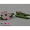 Flower (hout) 50 roos/groen 3x3cm (8pc)