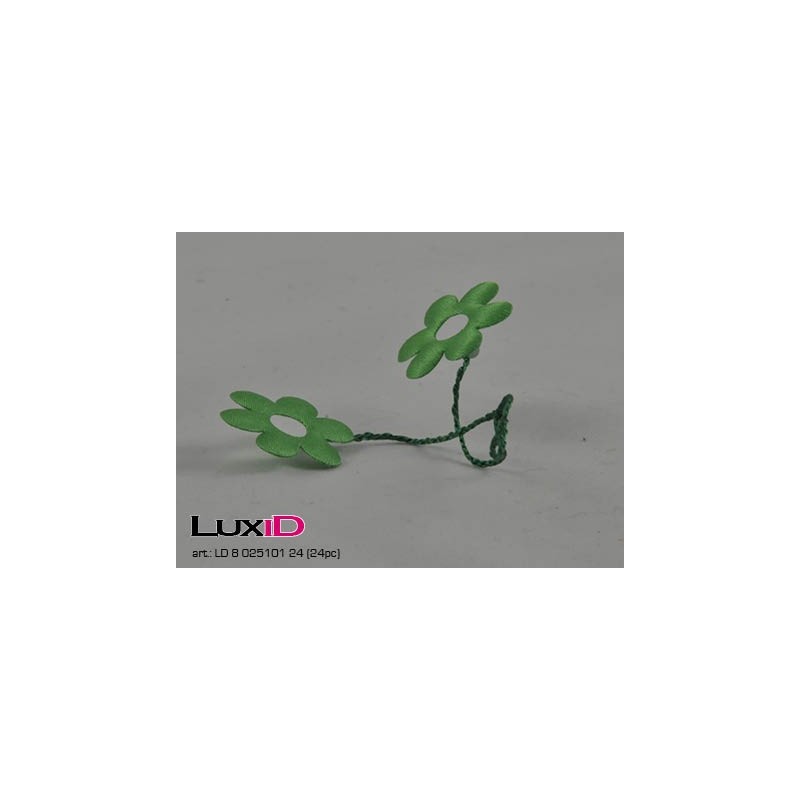 Satin flower on wire 24 groen 3cm (24pc)