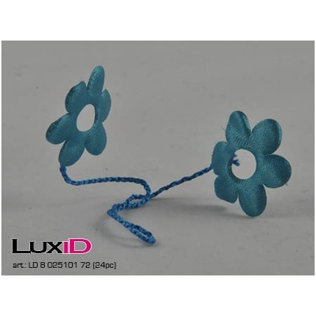 Satin flower on wire 72 turkis 3cm (24pc)