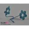 Satin flower on wire 72 turkis 3cm (24pc)