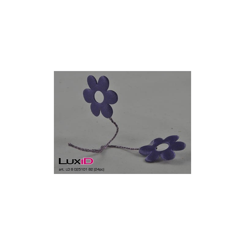 Satin flower on wire 82 paars 3cm (24pc)