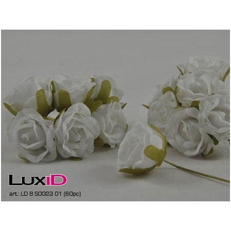 Rose on pick 01 wit 8,5cm (60pc)