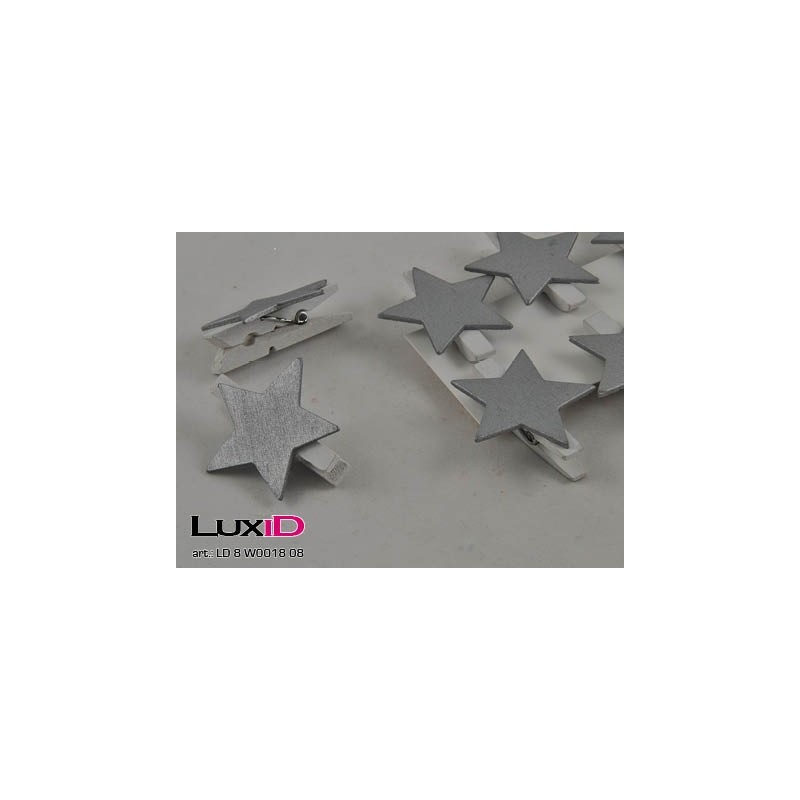 Wooden Stars 08 zilver 35x35mm (8pc)