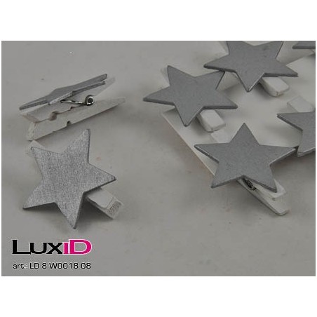 Wooden Stars 08 zilver 35x35mm (8pc)