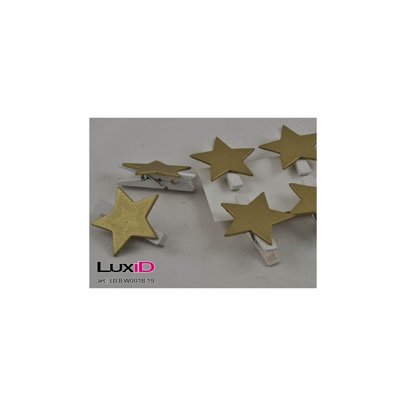 Wooden Stars 19 goud 35x35mm (8pc)